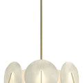 Callisto 28.1" Wide 7-Light Modern Brass Pendant With Alabaster Shade Chandelier - Tianguang Alabaster Lighting