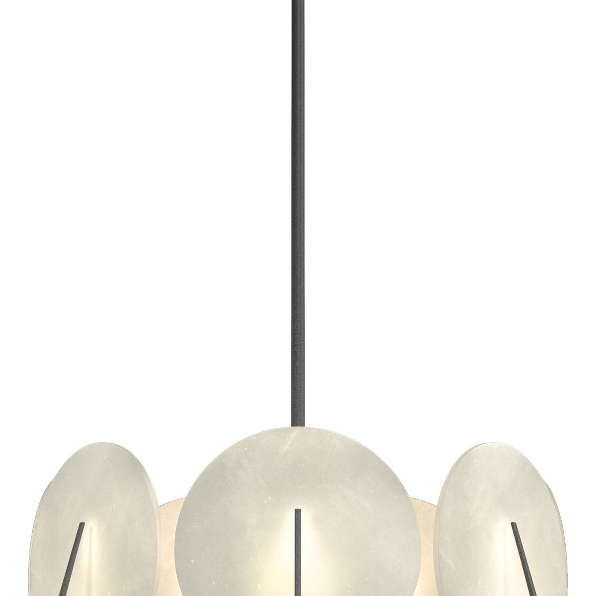 Callisto 28.1" Wide 7-Light Natural Iron Pendant With Alabaster Shade Chandelier - Tianguang Alabaster Lighting