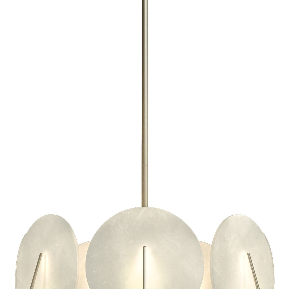 Callisto 28.1" Wide 7-Light Soft Gold Pendant With Alabaster Shade Chandelier - Tianguang Alabaster Lighting