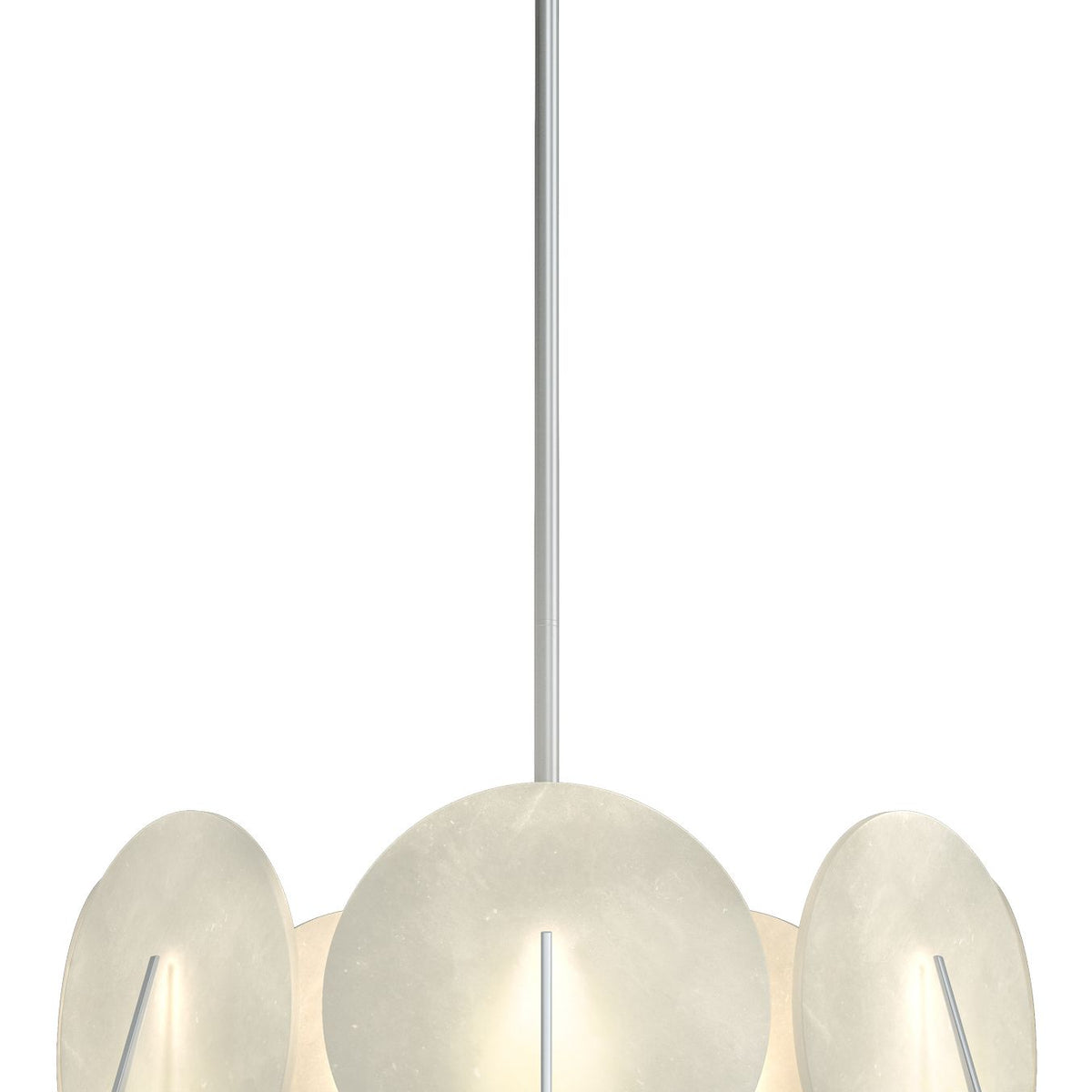 Callisto 28.1" Wide 7-Light Vintage Platinum Pendant With Alabaster Sh Chandelier - Tianguang Alabaster Lighting