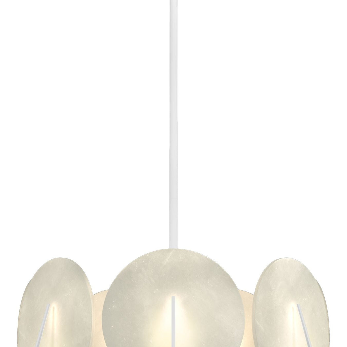 Callisto 28.1" Wide 7-Light White Pendant With Alabaster Shade Chandelier - Tianguang Alabaster Lighting