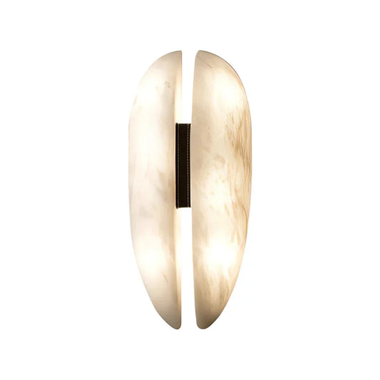 Capsule Alabaster Veil Leather Wall Light - Tianguang Alabaster Lighting