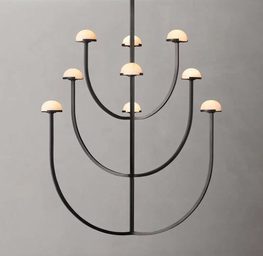 Pedra Round Alabaster Chandelier 40" - Tianguang Alabaster Lighting