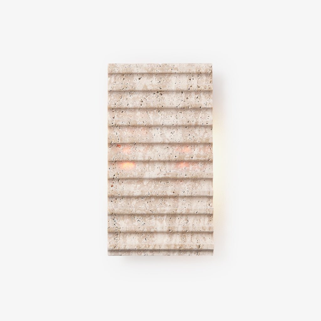 Travertine Ribbed Wall Sconce - Tianguang Alabaster Lighting