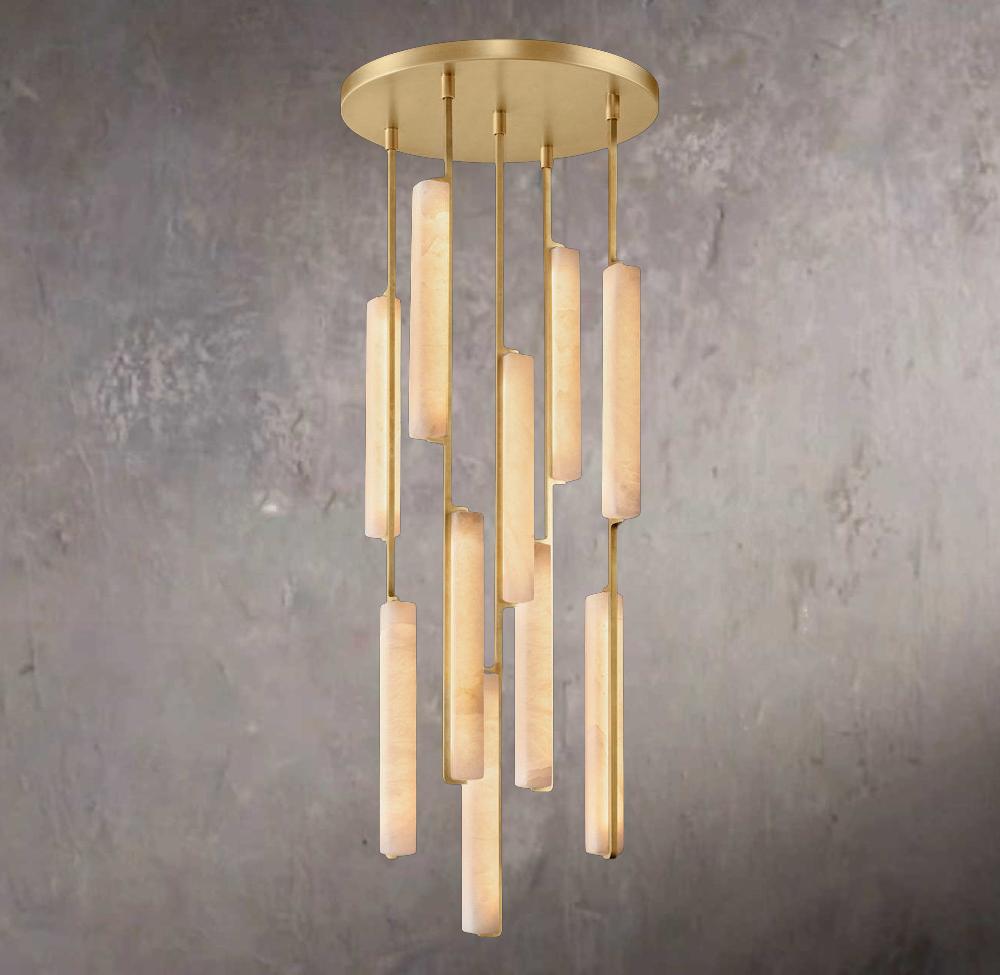 Audubone Alabaster Round Chandelier 24" - Tianguang Alabaster Lighting