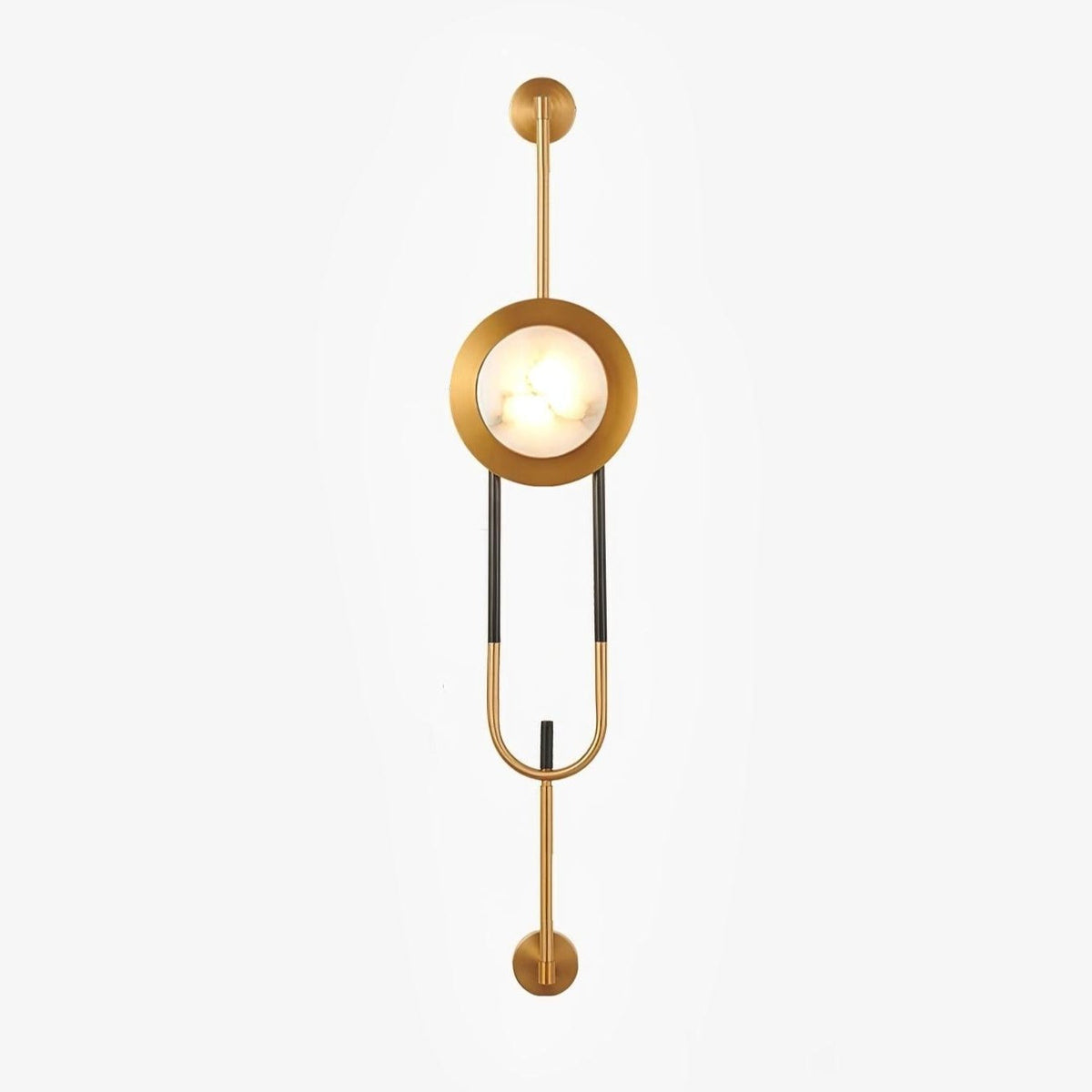 Circular Marble Wall Light 7.9 in Dia Gold - Tianguang Alabaster Lighting
