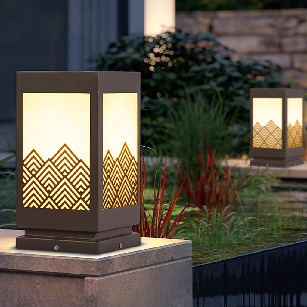 Classical Hollowed Pattern Landscape Decorative Lighting Waterproof Lawn Lamp for Outdoor Marble Lighting Fixture - Tianguang Alabaster Lighting