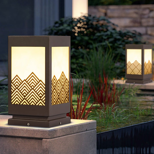 Classical Hollowed Pattern Landscape Decorative Lighting Waterproof Lawn Lamp for Outdoor Marble Lighting Fixture - Tianguang Alabaster Lighting