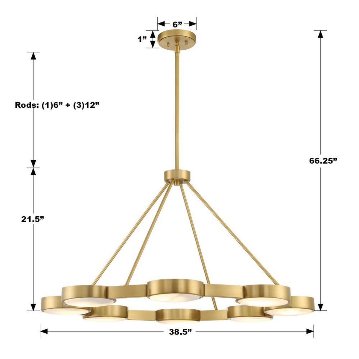 Orson 8 Light Alabaster Chandelier - Tianguang Alabaster Lighting