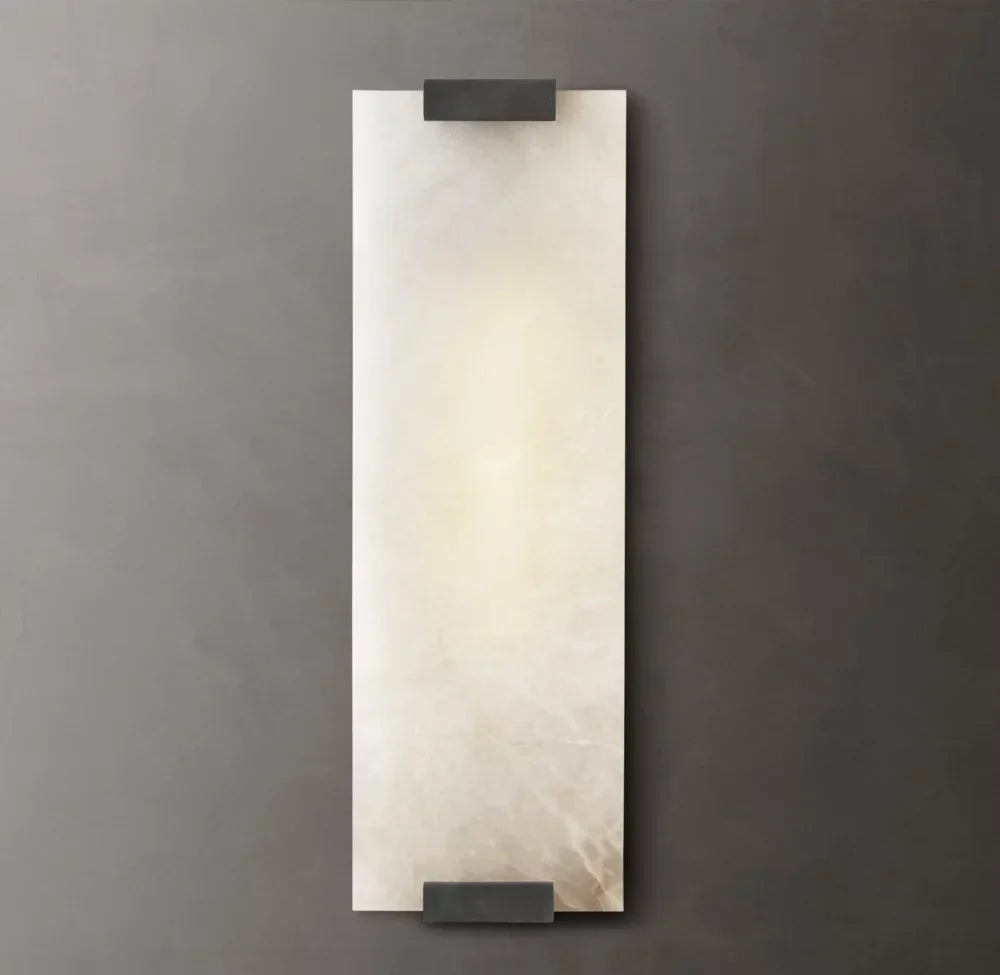 Hand-Carved Alabaster Grand Wall Light, Bathroom Wall Sconce, detail 13