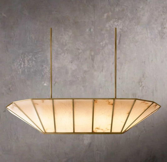Lucetta Linear 74" Alabaster Chandelier - Tianguang Alabaster Lighting