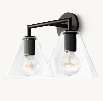 Utilitaire Funnel Shade Double Wall Light, Bathroom Wall Sconce, detail 11
