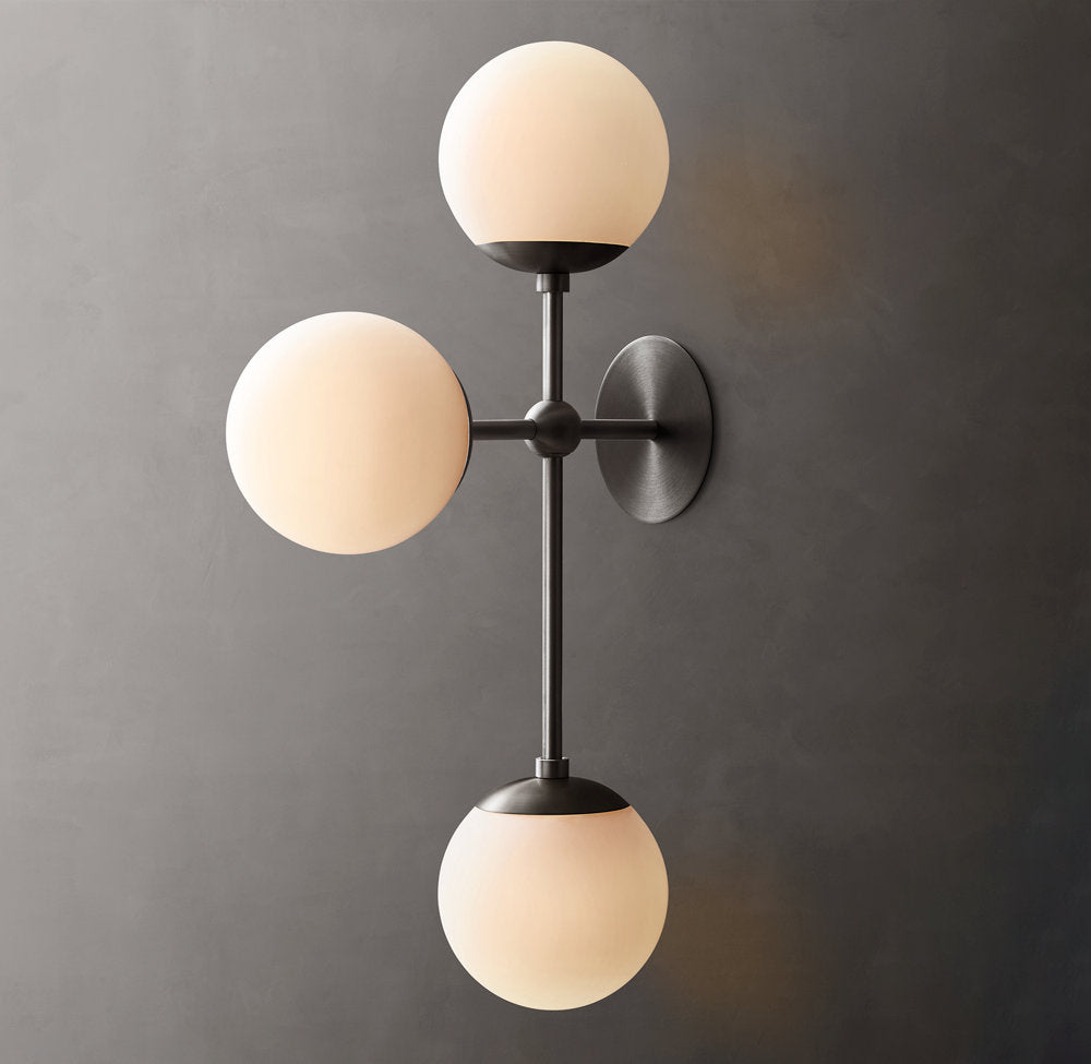 Cirque Triple Wall Light, Bedroom Wall Sconce, detail 7
