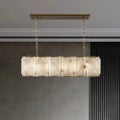 40" Natural Marble Rectangular Chandelier - Tianguang Alabaster Lighting