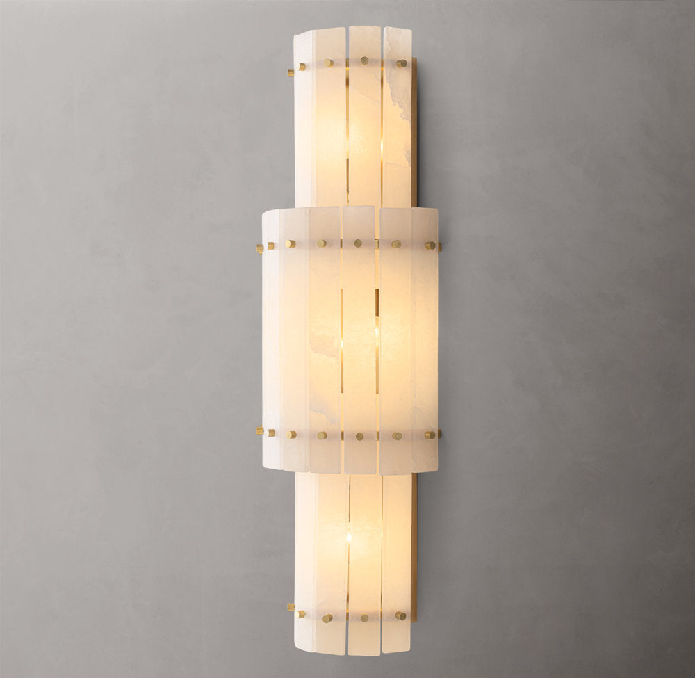 San Marco Alabaster Grand Round Sconce - Tianguang Alabaster Lighting