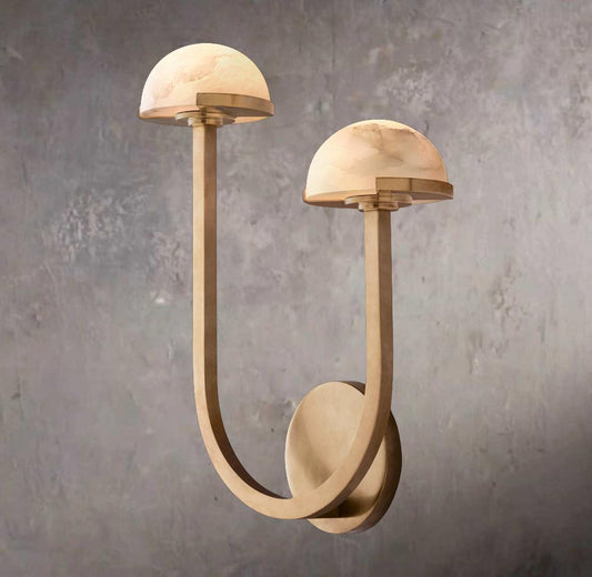 Pedras Dual Arm Right Alabaster Wall Sconce - Tianguang Alabaster Lighting