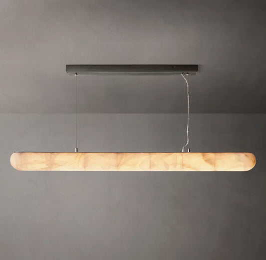 Rivage Lisse Linear Calcite Chandelier 60" - Tianguang Alabaster Lighting