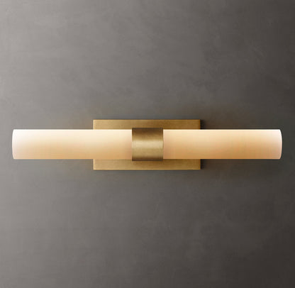 Ravelle Milk Glass Linear Wall Light, Bathroom Wall Sconce, detail 8
