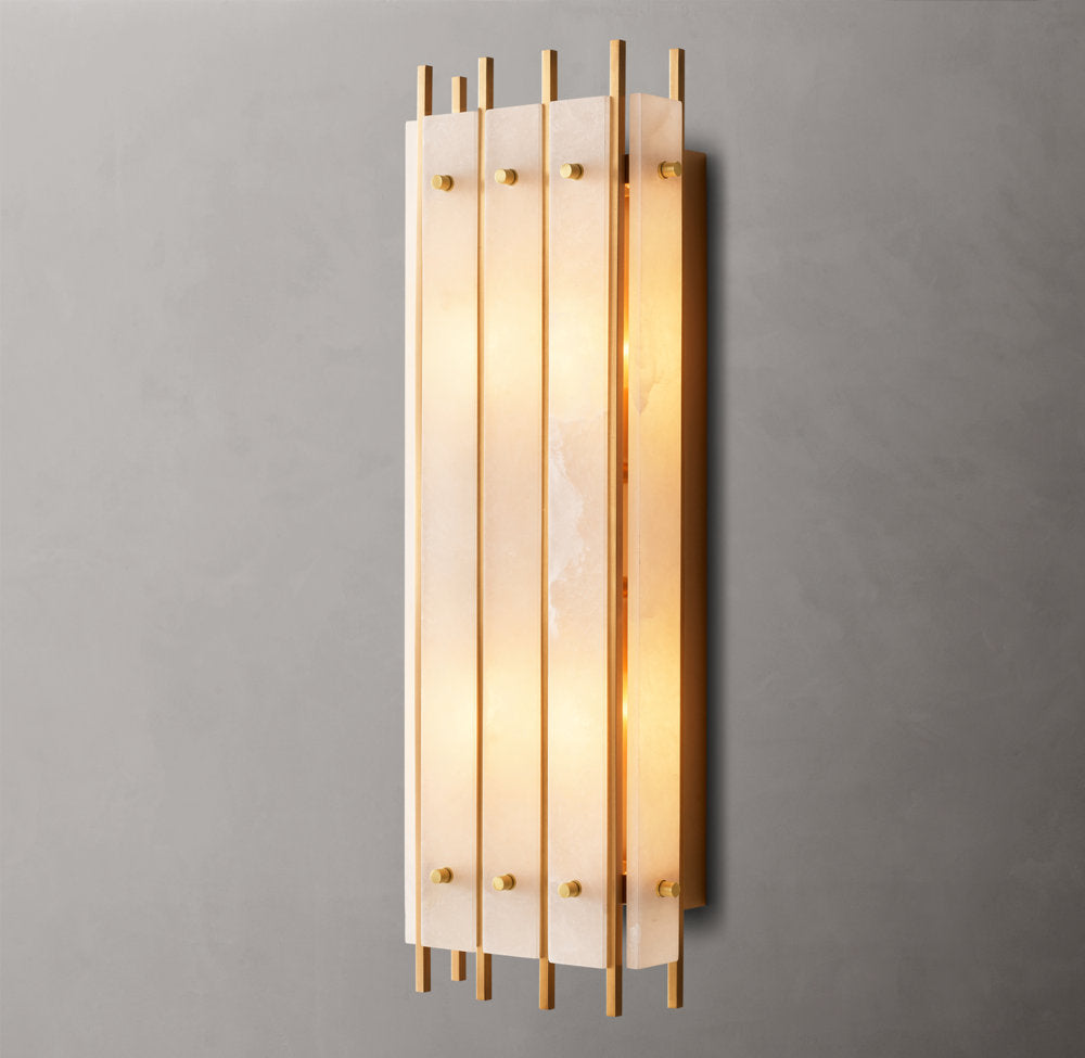 San Marco Alabaster Grand Rectangular Sconce - Tianguang Alabaster Lighting