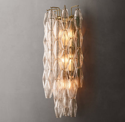 Chiara Clear Glass Grand Wall Light, Bedroom Wall Sconce, detail 3
