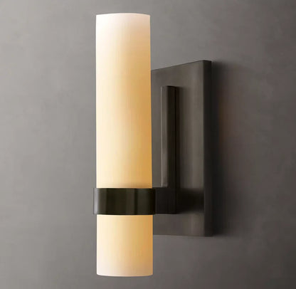 Ravelle Milk Glass Wall Light, Bathroom Wall Sconce, detail 3