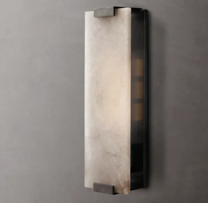Hand-Carved Alabaster Grand Wall Light, Bathroom Wall Sconce, detail 20