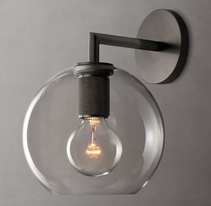 Utilitaire Globe Shade Wall Light, Bathroom Wall Sconce, detail 9