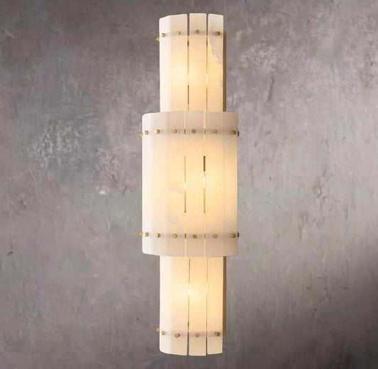 St. Marco Ivory Alabaster Grand Round Wall Sconce - Tianguang Alabaster Lighting