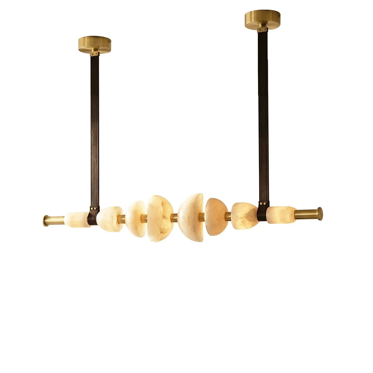 Leather Strap Alabaster Beaded Chandelier - Tianguang Alabaster Lighting
