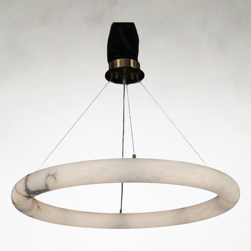 Alabaster Aureole 36 inch Pendant Ceiling Lamp, Large Chandelier - Tianguang Alabaster Lighting