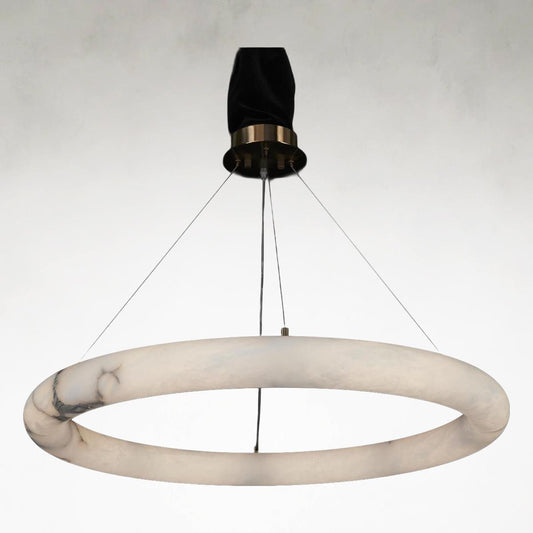 Alabaster Aureole 36 inch Pendant Ceiling Lamp, Large Chandelier - Tianguang Alabaster Lighting