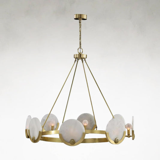 Astralight 8-Light 38.5-Inch Ceiling Alabaster Chandelier - Tianguang Alabaster Lighting
