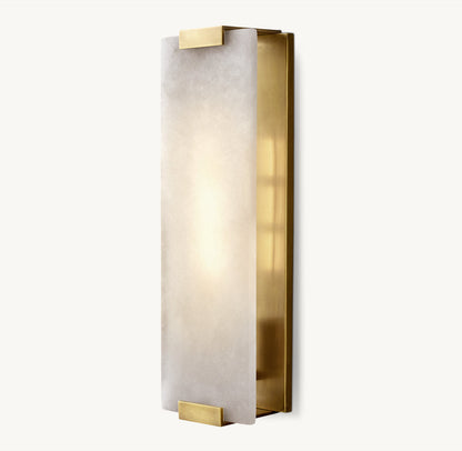 Hand-Carved Alabaster Grand Wall Light, Bathroom Wall Sconce, detail 7