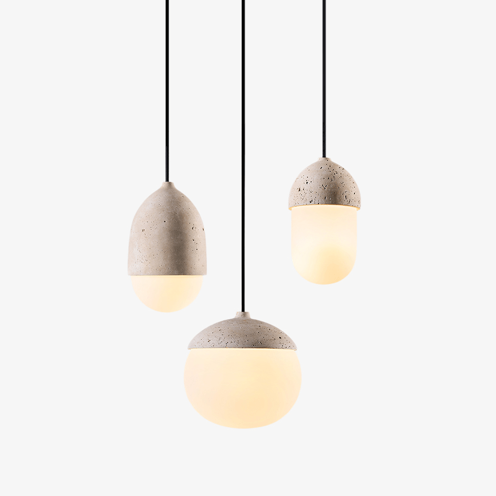 Terra Orb Cluster Travertine Pendant Lamp - Tianguang Alabaster Lighting
