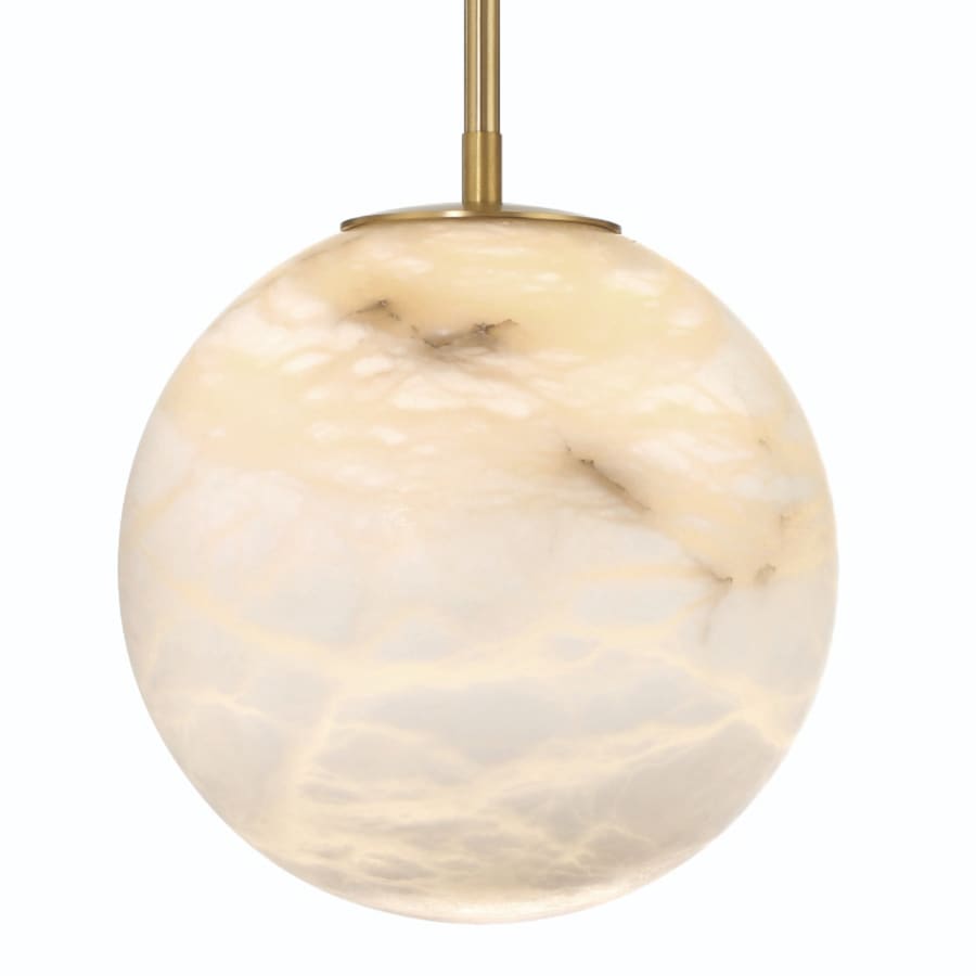 Kepler 12" Wide 3000K LED Pendant with Alabaster Shade - Tianguang Alabaster Lighting