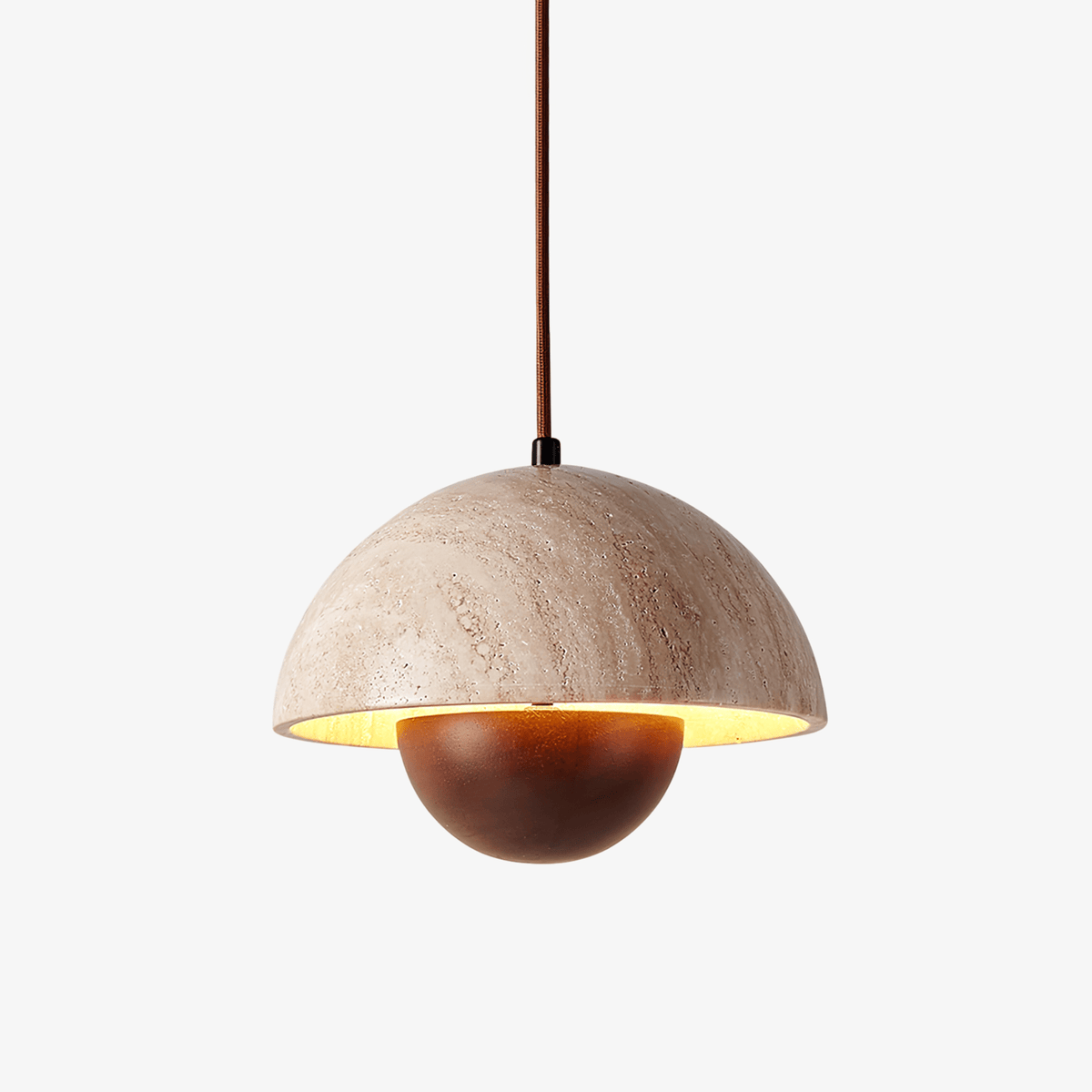 Bud Travertine Pendant Lamp 5.1 in Dia - Tianguang Alabaster Lighting