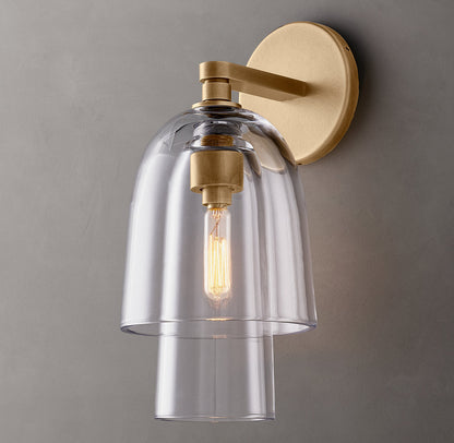 Blom Clear Glass Flute Wall Light, Bathroom Wall Sconce, detail 3