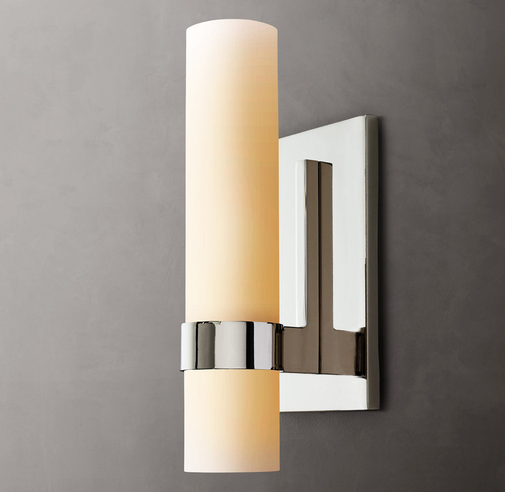 Ravelle Milk Glass Wall Light, Bathroom Wall Sconce, detail 8