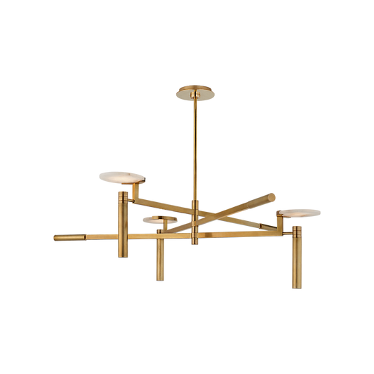 Melange Large Floating Disc Alabaster Chandelier - Tianguang Alabaster Lighting