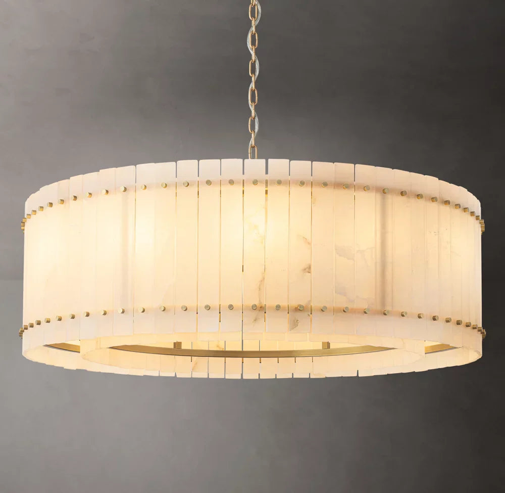 San Marco Alabaster Round Chandelier 48" - Tianguang Alabaster Lighting