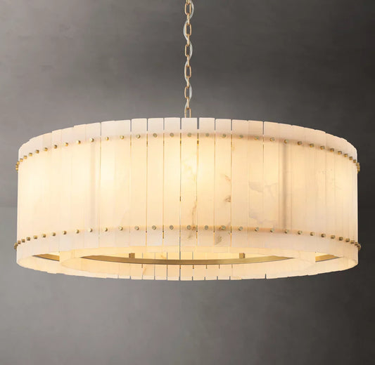 San Marco Alabaster Round Chandelier 48" - Tianguang Alabaster Lighting