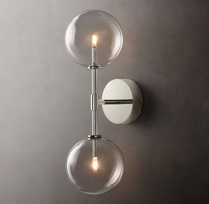 Glass Globe Linear Wall Light, Bathroom Wall Sconce, detail 2