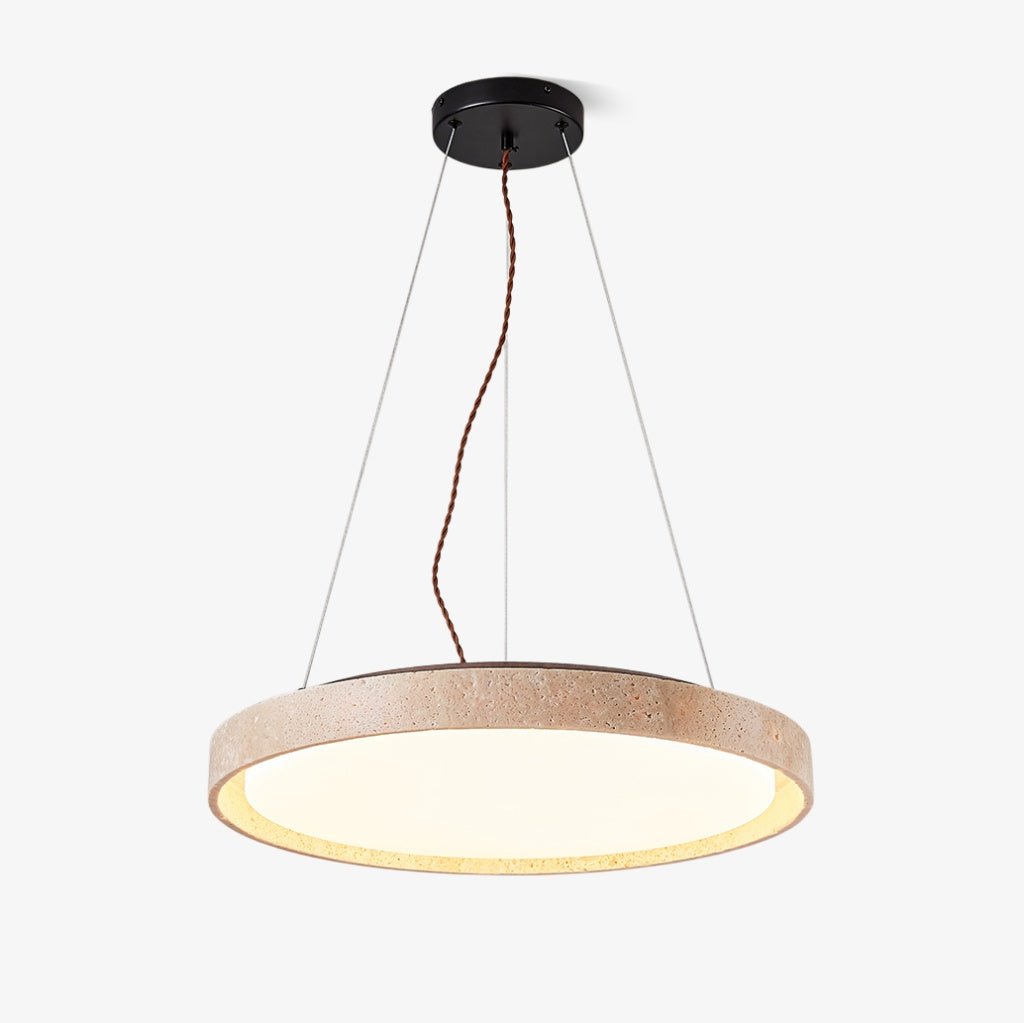 Travertine Circle LED Pendant Light - Tianguang Alabaster Lighting