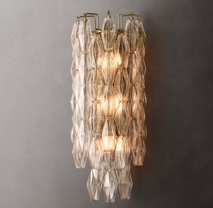 Chiara Clear Glass Grand Wall Light, Bedroom Wall Sconce, detail 4