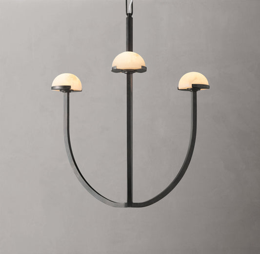 Pedra Round Alabaster Chandelier 24" - Tianguang Alabaster Lighting