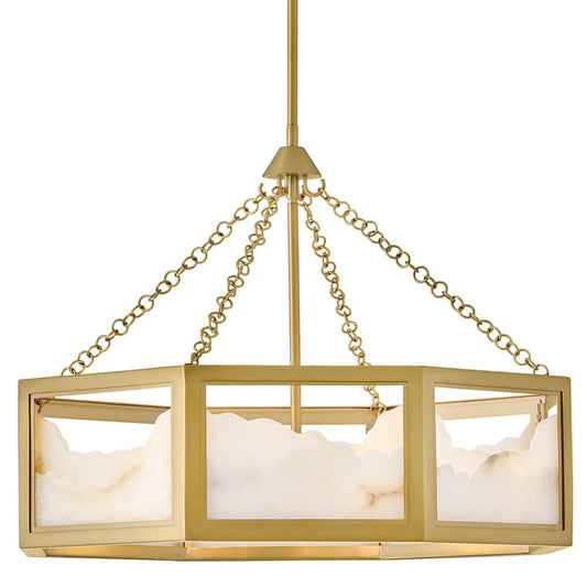 Veleta 8 Light 26" Wide Alabaster Pendant - Tianguang Alabaster Lighting