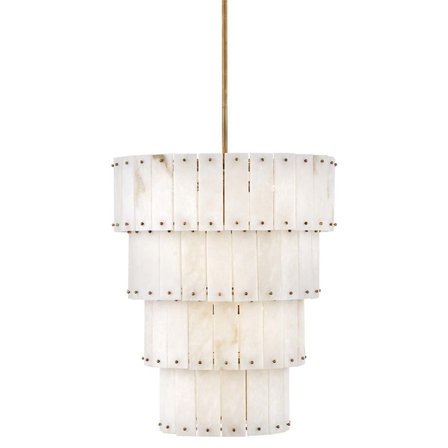 Simone 9 Light 24" Wide Waterfall Chandelier with Alabaster Shades - Tianguang Alabaster Lighting