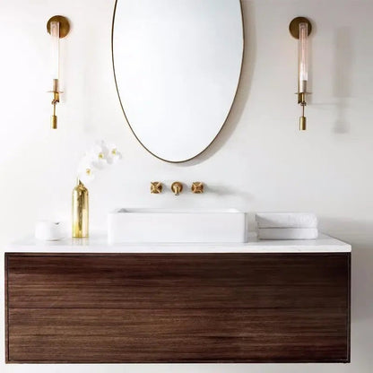 French Ribbed Glass Wall Light, Bedroom Wall Sconce, detail 21