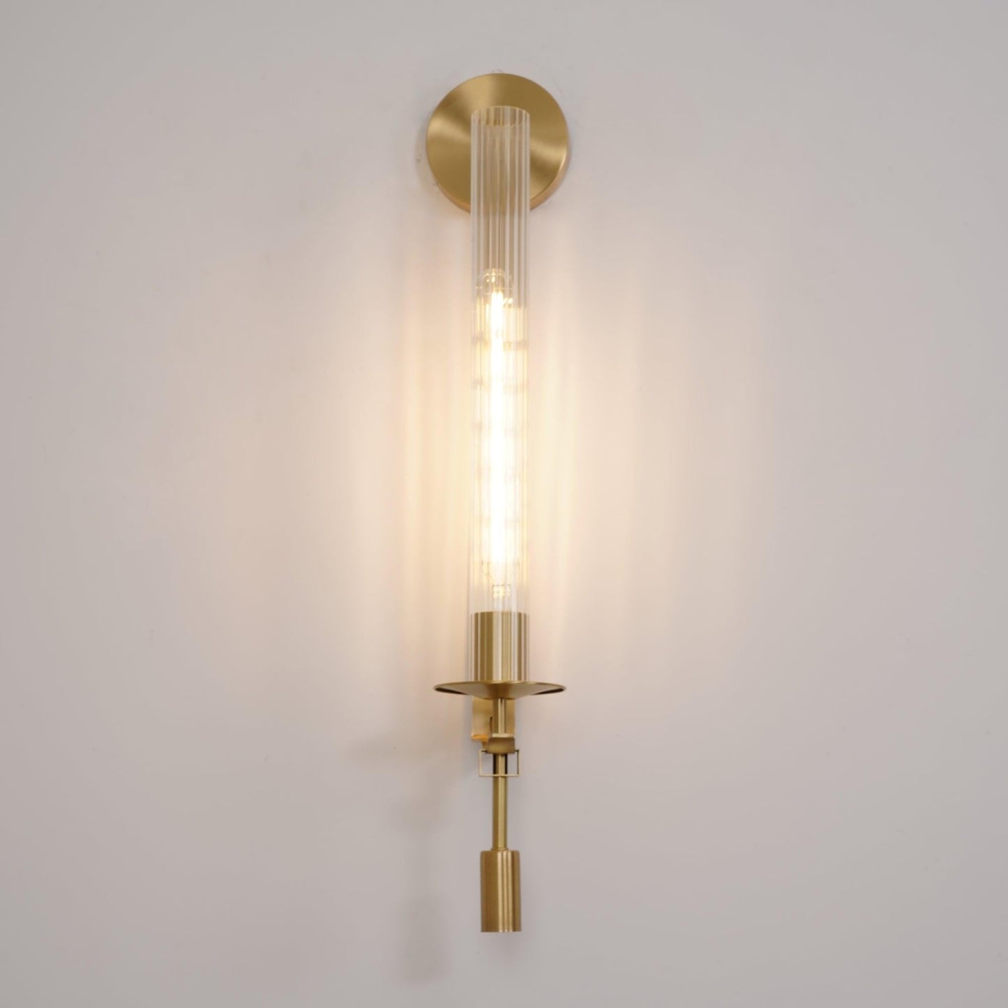 French Ribbed Glass Wall Light, Bedroom Wall Sconce, detail 27