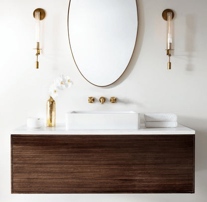 French Ribbed Glass Wall Light, Bedroom Wall Sconce, detail 32